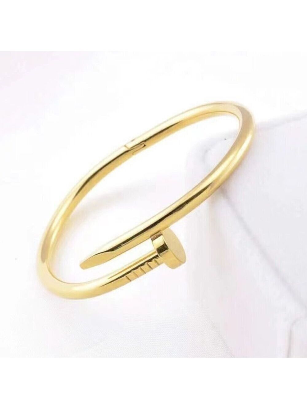 18K Gold Plated Nail Bangle | Waterproof, Tarnish Proof, Sweat & Heat Resistant